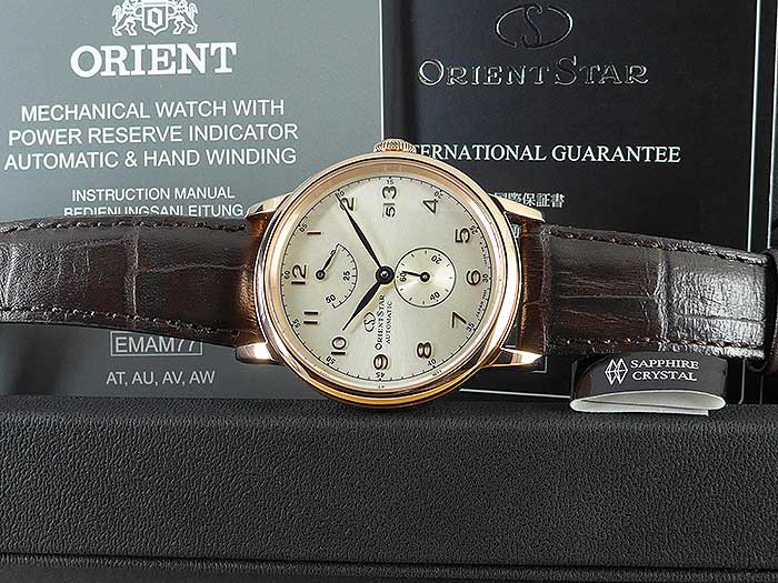 Orient watch with sales power reserve indicator